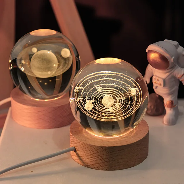 Galaxy Moon Crystal Lamp