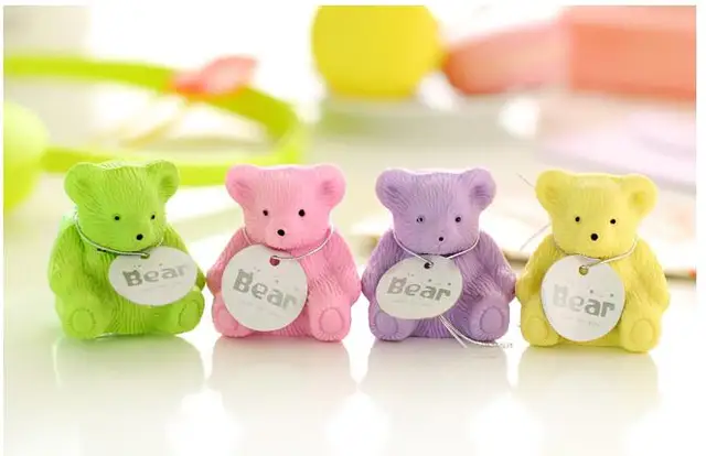 Teddy Bear Shape Eraser with Sharpener