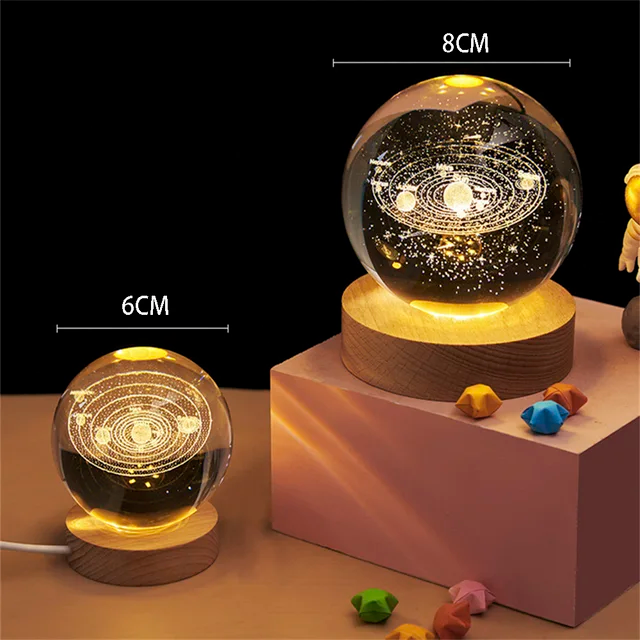 Galaxy Moon Crystal Lamp