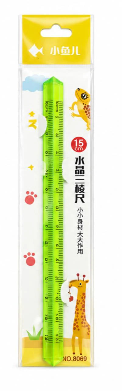 15cm Transparent Crystal Scale for Kids | Cute Geometric School Ruler