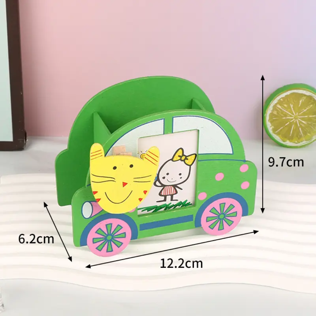 Wooden Car Shape Pen Holder