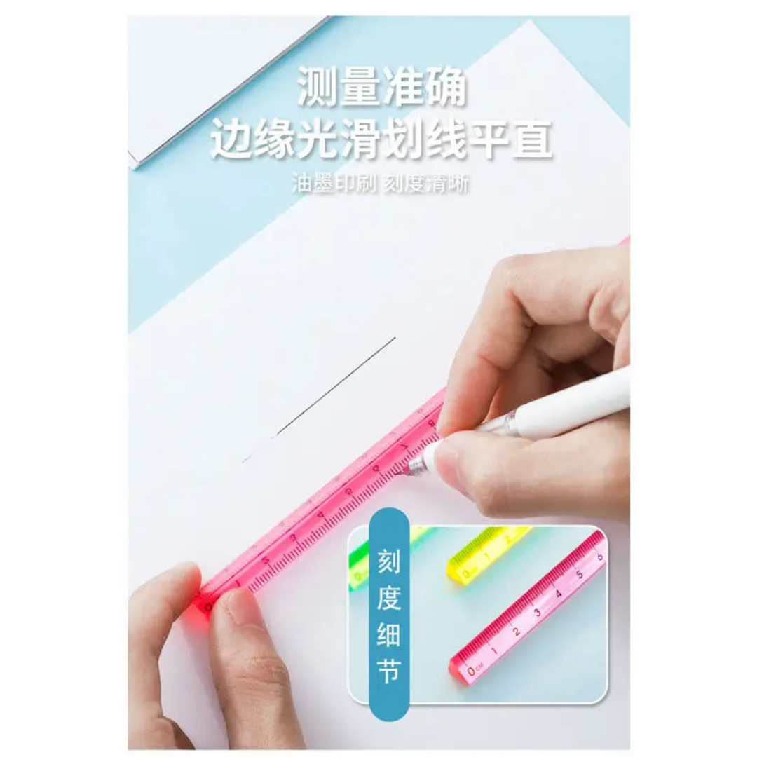 15cm Transparent Crystal Scale for Kids | Cute Geometric School Ruler