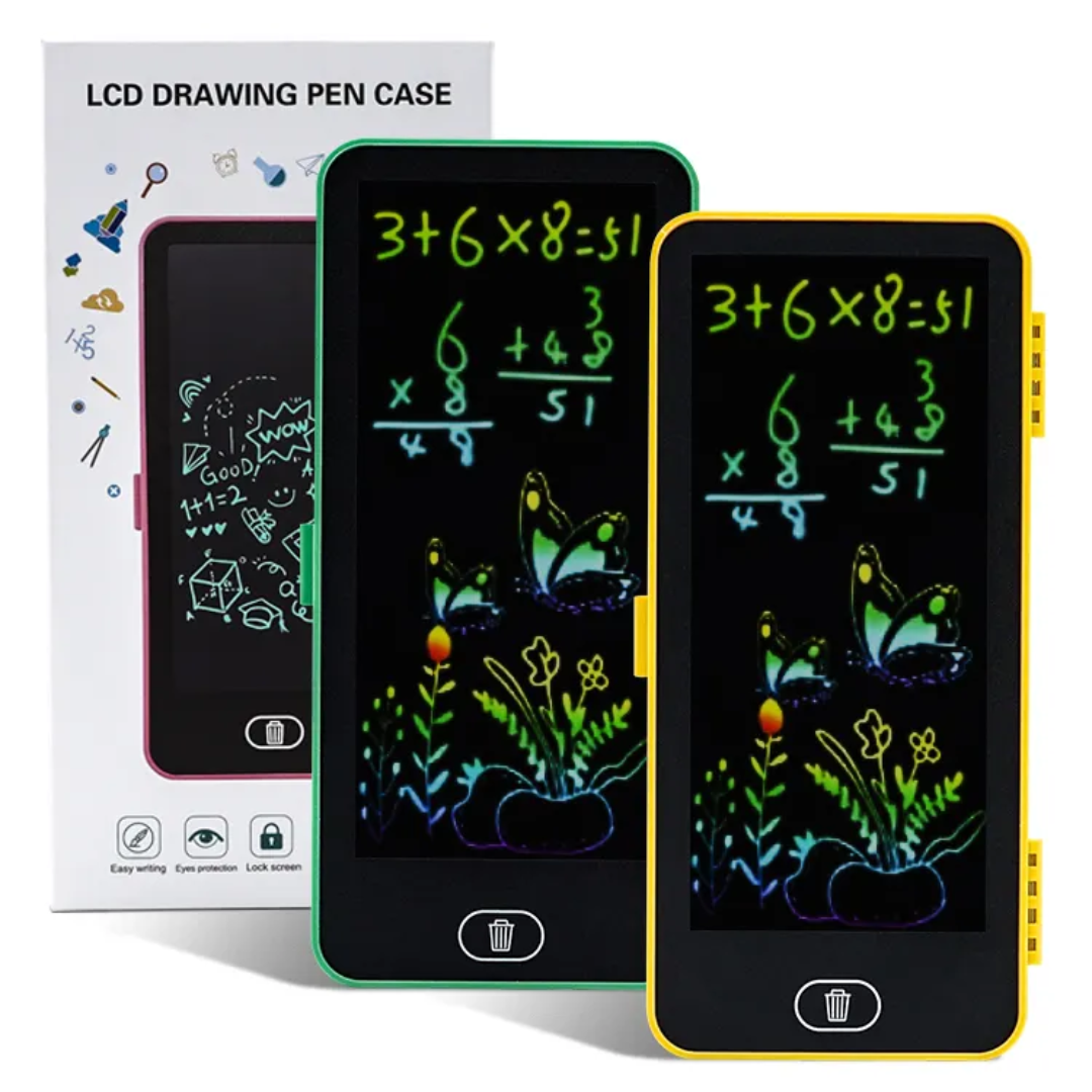 2-in-1 LCD Magic Slate Pencil Box & School Compass Box