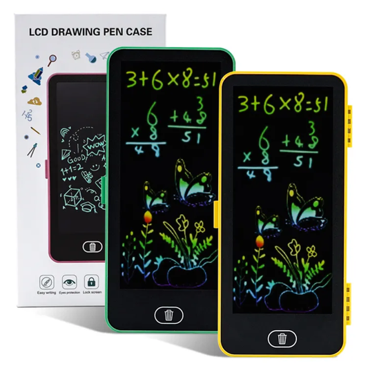 2-in-1 LCD Magic Slate Pencil Box & School Compass Box