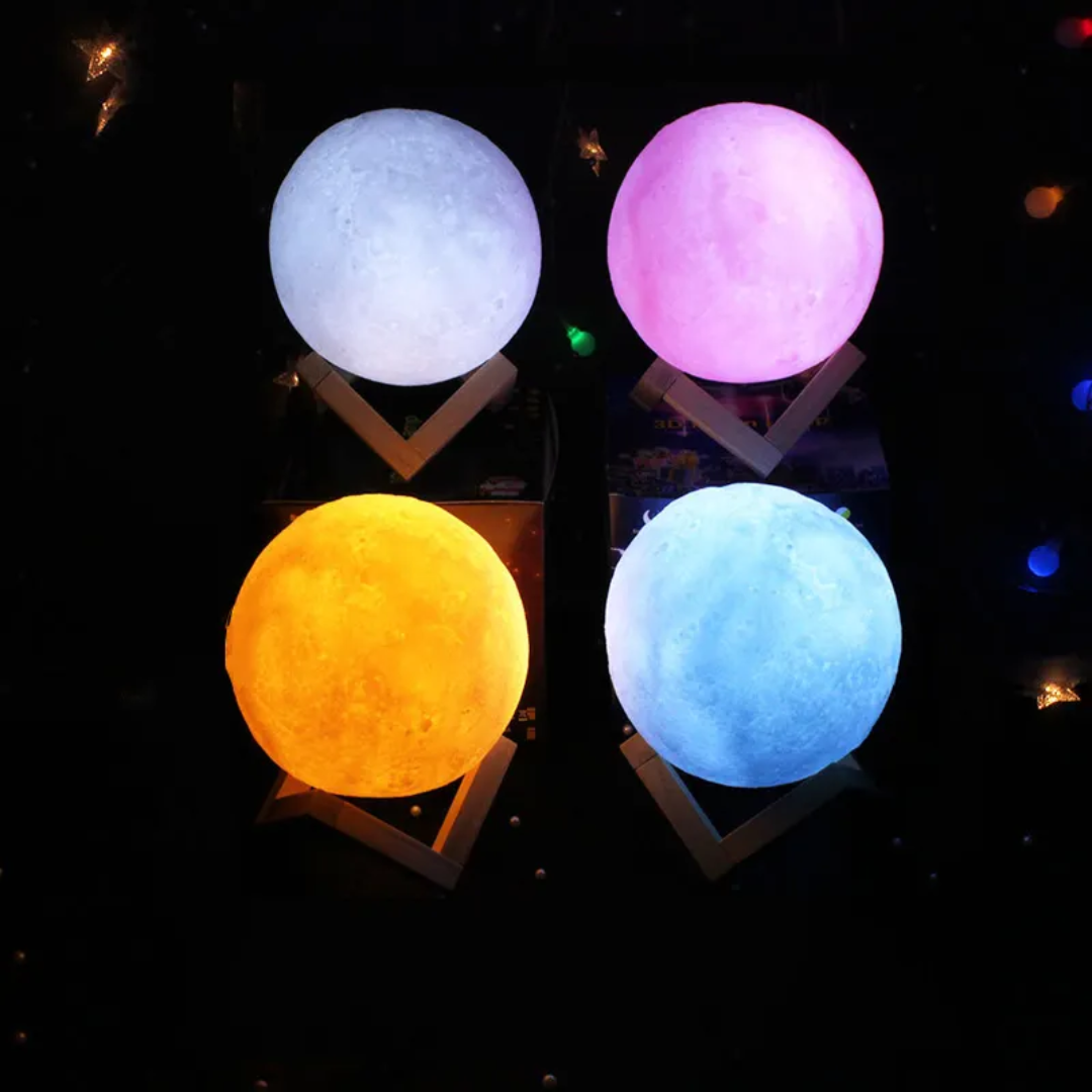 3D Mini Moon Lamp Night Light – LED Ambient Desk Lamp