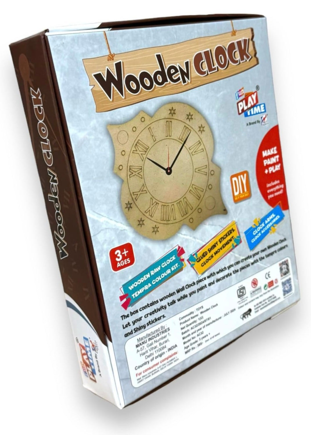 DIY Wooden Clock Making Kit – Interactive Educational STEM Toy for Kids