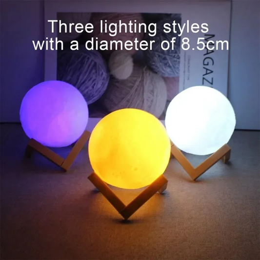 3D Mini Moon Lamp Night Light – LED Ambient Desk Lamp